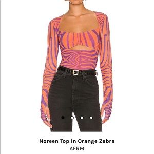 NWT AFRM Noreen Top in Orange Zebra